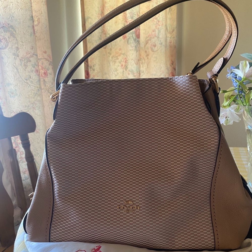 Coach legacy jacquard Canva shoulder bag 28895 beechwood gold tote